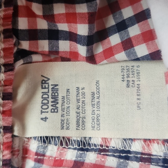 OshKosh B'gosh Red and Blue Plaid Boys Shorts Size 4T - Picture 3 of 6